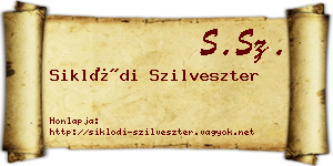 Siklódi Szilveszter névjegykártya